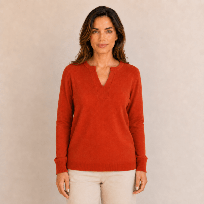 Sweater cuello calado V mujer Nancy D16591