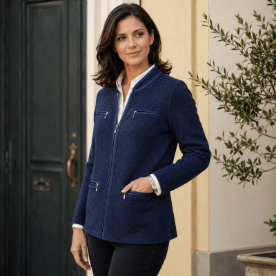 Chaqueta con cremallera y bolsillos mujer Carla1