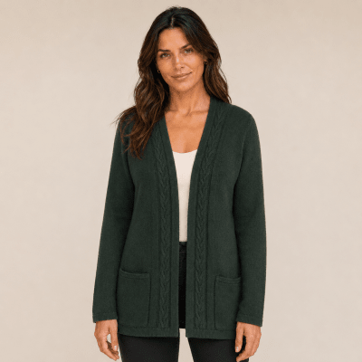 Chaleco trenzado abierto mujer sacón F12311