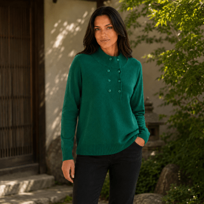 Sweater cuello alto botones mujer Nancy D17011