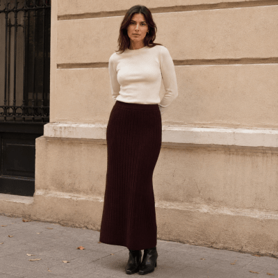 Falda tejida ajustada mujer E11071
