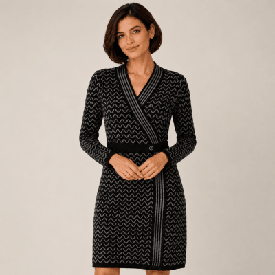 Vestido cruzado bicolor mujer F15351