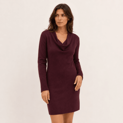 Vestido holgado cuello botado mujer D15821