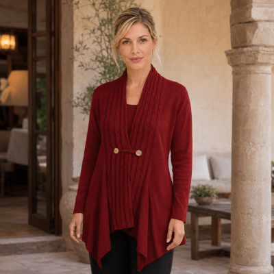 Chaleco largo trenzado mujer Flch B4421