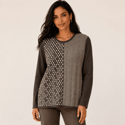 Sweater paneles jacquard mujer CA73111