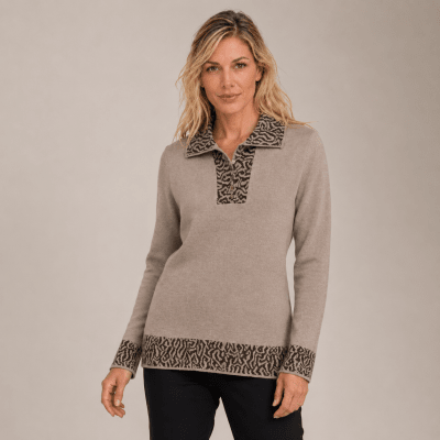 Sweater cuello jacquard mujer PO61131