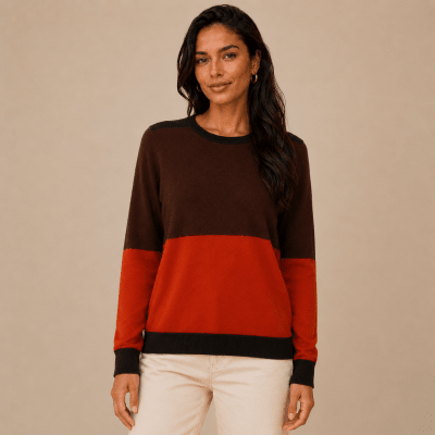 Sweater cuello redondo multicolor mujer D16521