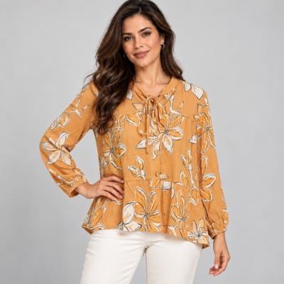 Blusa floreada con lazo 50461