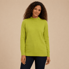 Sweater cuello subido con botón mujer Nancy D1470