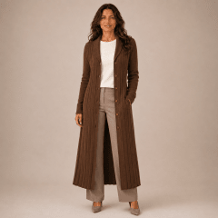Abrigo largo plisado mujer F1537