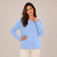 Sweater cuello redondo puntos de fantasía mujer Flch F1468