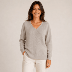 Sweater corto cuello V Diana D1606