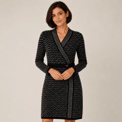 Vestido cruzado bicolor mujer F1535
