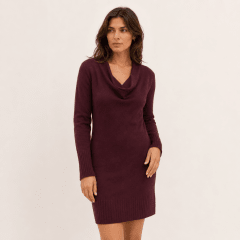 Vestido holgado cuello botado mujer D1582