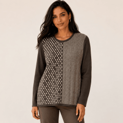 Sweater paneles jacquard mujer CA7311
