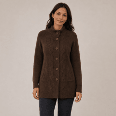 Abrigo botones cuello subido mujer F1432