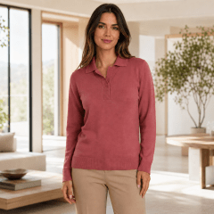 Sweater cuello camisero mujer Nancy D1291