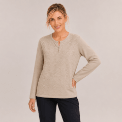 Sweater relieve floral entreabierto mujer TA7306