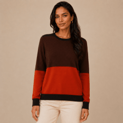 Sweater cuello redondo multicolor mujer D1652