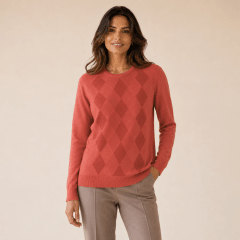 Sweater cuello redondo rombos mujer Nancy D1535