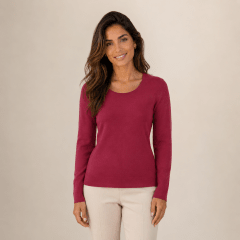 Sweater cuello redondo amplio mujer Sacón D1658