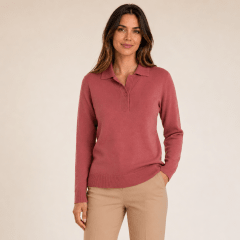 Sweater cuello camisero mujer Nancy D1291