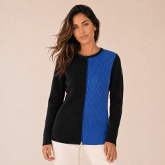 Sweater acanalado dos colores mujer CA6836