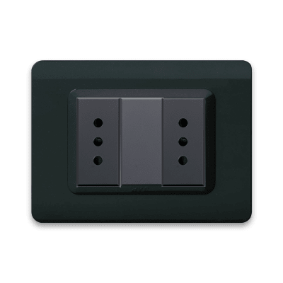 TOMACORRIENTE DOBLE 10A, AVE, PLACA TECNOPOLIMERO ANTRACITA1