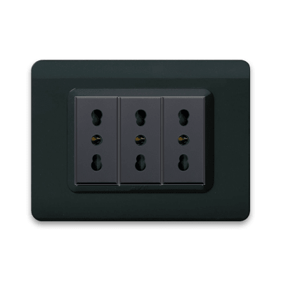 TOMACORRIENTE TRIPLE 10/16A, AVE, PLACA TECNOPOLIMERO ANTRACITA1