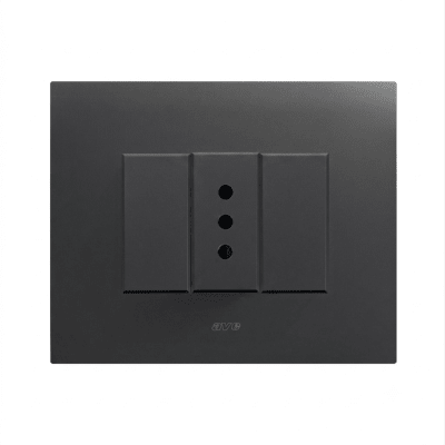 TOMACORRIENTE SIMPLE 10A PLACA SMART METALICA NEGRO MATE1
