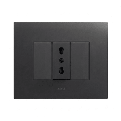 TOMACORRIENTE SIMPLE 10/16A PLACA SMART METALICA NEGRO MATE1