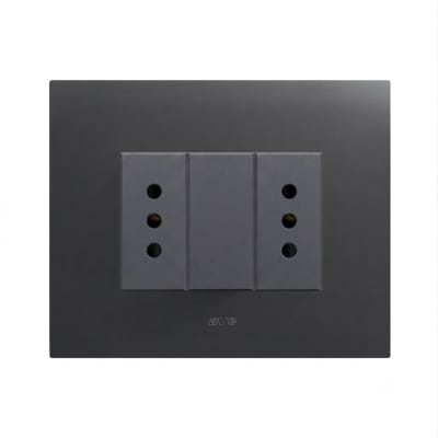 TOMACORRIENTE DOBLE 10A, AVE, PLACA SMART METALICA NEGRO MATE1