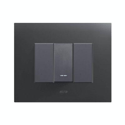 INTERRUPTOR SIMPLE 9/12, AVE, 16 A, PLACA SMART METALICA NEGRO MATE1