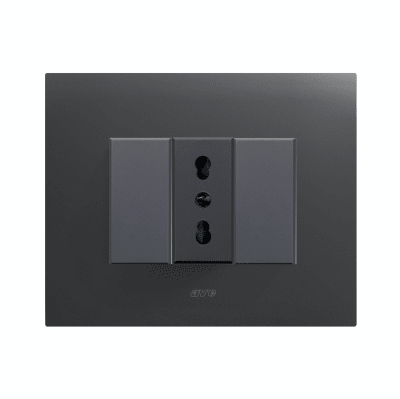 TOMACORRIENTE SIMPLE 10/16A PLACA SMART METALICA NEGRO MATE1