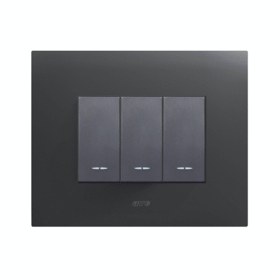 INTERRUPTOR TRIPLE 9/32, AVE, 16 A, PLACA SMART METALICA NEGRO MATE1