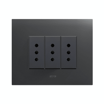 TOMACORRIENTE TRIPLE 10A, AVE, PLACA SMART METALICA NEGRO MATE1