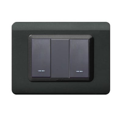INTERRUPTOR DOBLE 9/12, AVE, 16 A, TECNOPOLIMERO NEGRO BRILLANTE1