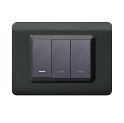 INTERRUPTOR TRIPLE 9/32, AVE, 16 A, TECNOPOLIMERO NEGRO BRILLANTE1