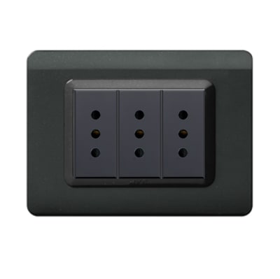 TOMACORRIENTE TRIPLE 10A, AVE, TECNOPOLIMERO NEGRO BRILLANTE1