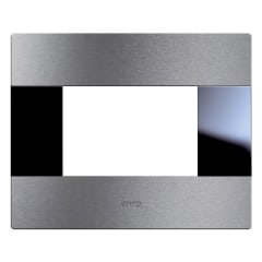 PLACA VERA ALUMINIO NATURAL CON CRISTAL 3 MODULOS