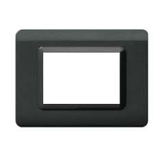 PLACA TECNOPOLIMERO GRIS OSCURO METALICO 3 MODULOS