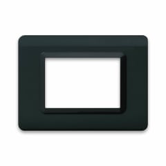 PLACA TECNOPOLIMERO 3 MODULOS ANTRACITA OPACO