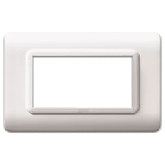 PLACA TECNOPOLIMERO 4 MODULOS BLANCO RALO