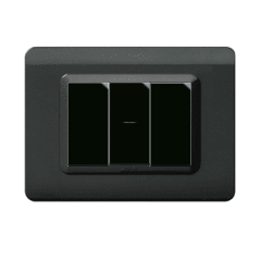 PLACA CON MODULO INTERRUPTOR TOUCH EXTERNO NEGRO BRILLANTE