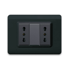 Tomacorriente Doble 10/16A, AVE, PLACA TECNOPOLIMERO ANTRACITA