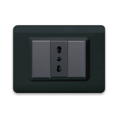 TOMACORRIENTE SIMPLE 10/16A PLACA TECNOPOLIMERO ANTRACITA