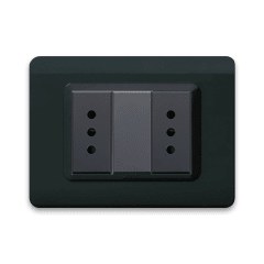 TOMACORRIENTE DOBLE 10A, AVE, PLACA TECNOPOLIMERO ANTRACITA