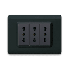 TOMACORRIENTE TRIPLE 10/16A, AVE, PLACA TECNOPOLIMERO ANTRACITA