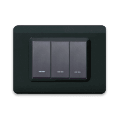 INTERRUPTOR TRIPLE 9/32, AVE, 16 A, TECNOPOLIMERO ANTRACITA