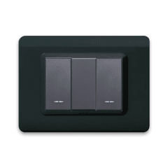 INTERRUPTOR DOBLE 9/15, AVE, 16 A, TECNOPOLIMERO ANTRACITA